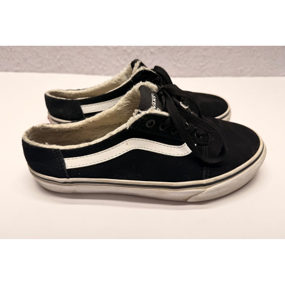 Vans Ward Mule Suede Sherpa Lined Black White Slip On Sneakers Women's Size 8